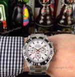 Fake Rolex with Diamond Bezel Stainless Steel Daytona Watch